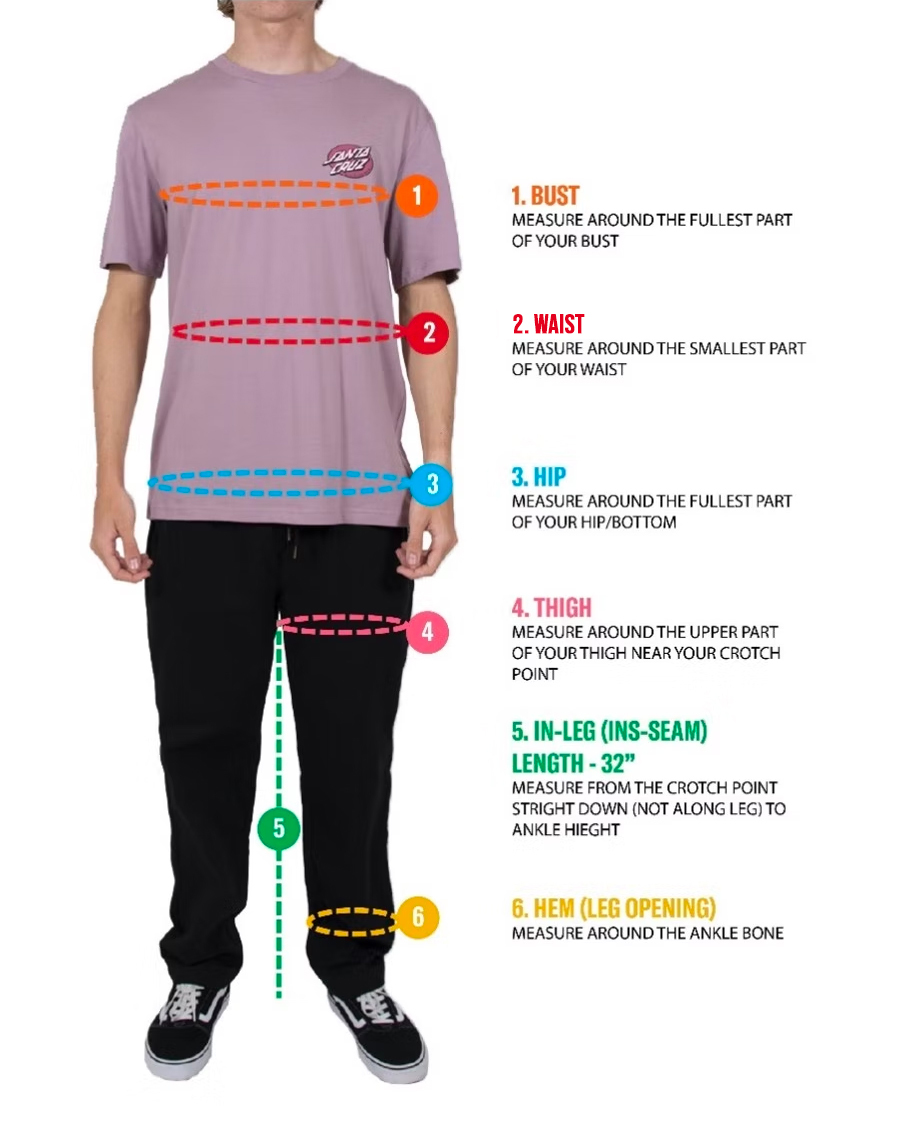 Pants Size Chart - Measurements for Men and Women | Sizefox