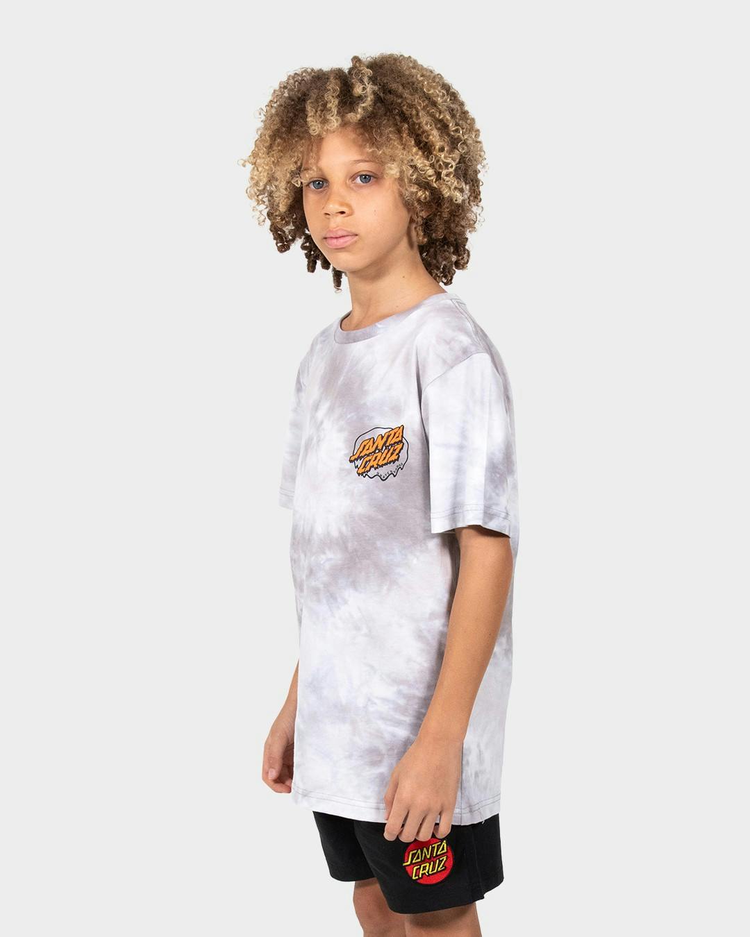 Roskopp Face Two Tie Dye Boys T-shirt - Grey