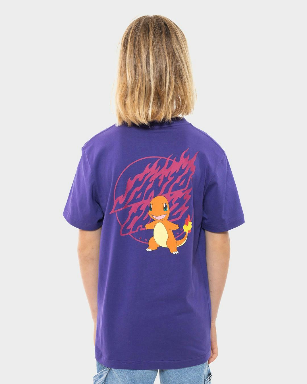 Pokémon Pikachu Fire Type 1 Santa Cruz Boys S/S T-Shirt - Purple