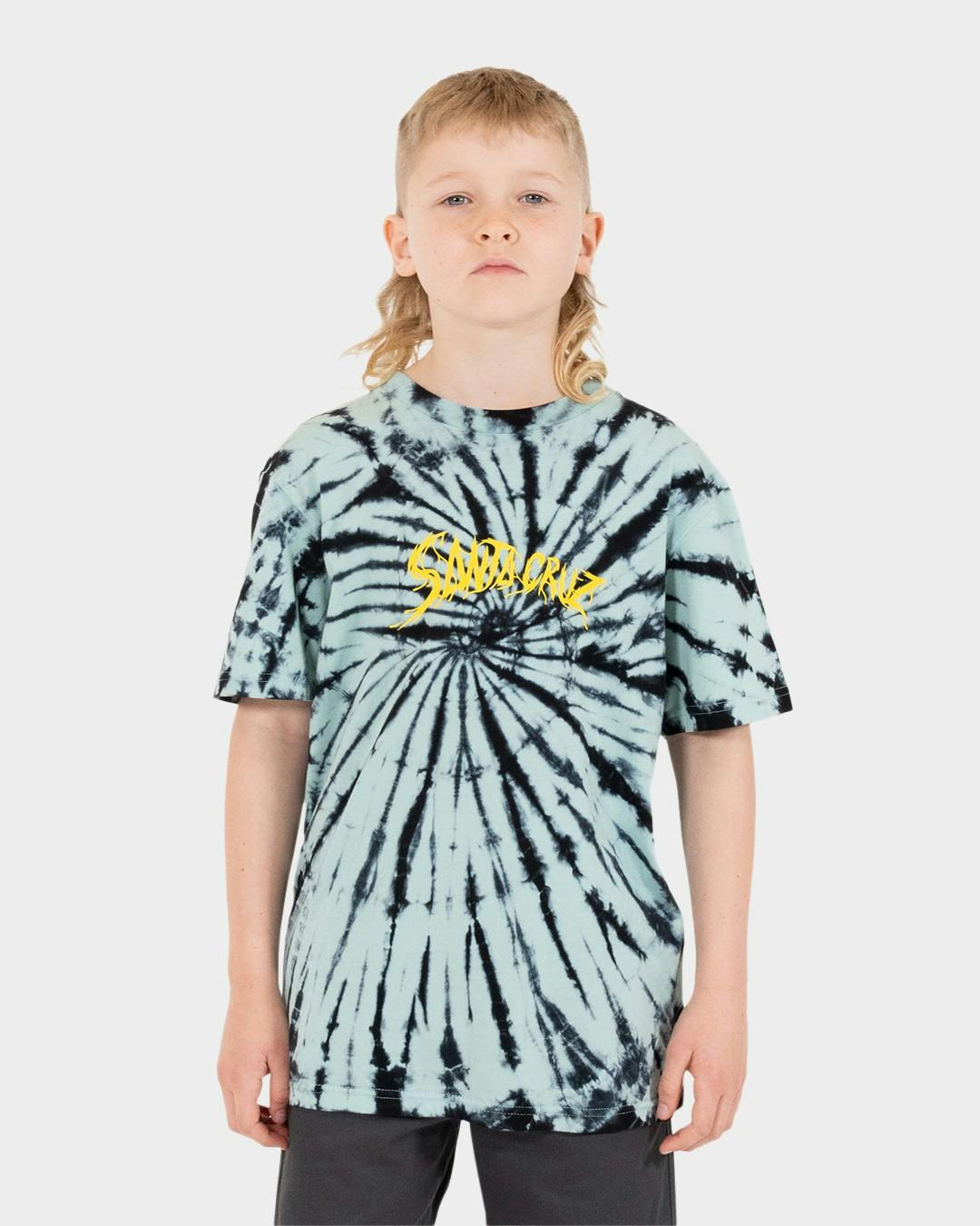 Bone Slasher Santa Cruz Boys S/S T-Shirt - Ocean Tie Dye