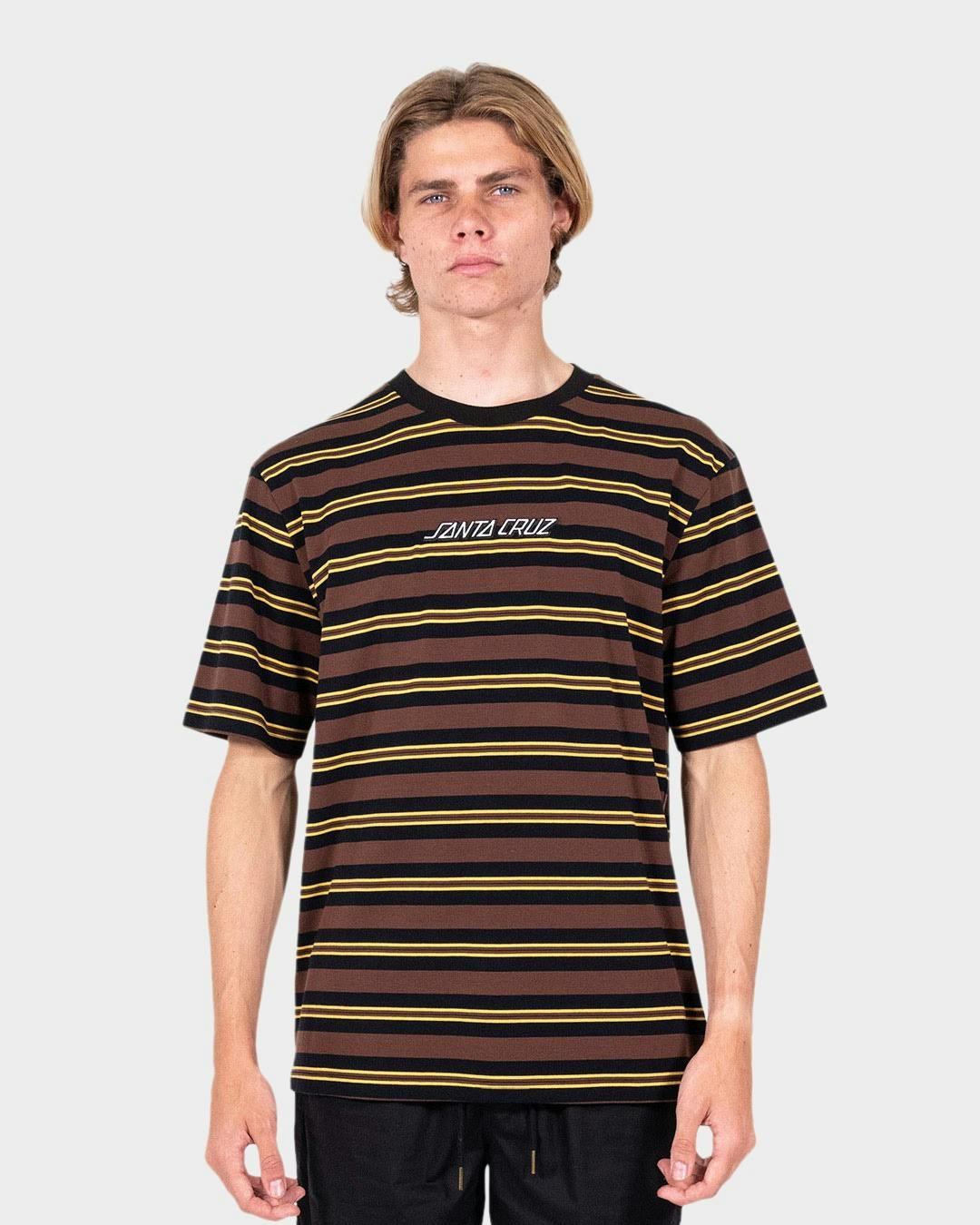 Strip Yarn Dye Santa Cruz Men's S/S T-shirt - Brown Stripe